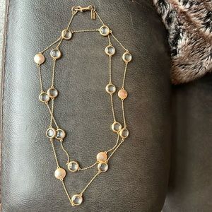 Coach Gold and Clear Bead Necklace